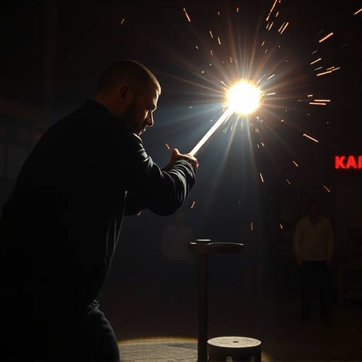 Action sequence from 'Shadow Strike,' an action film produced at Starlight Productions, showing a dynamic fight scene.